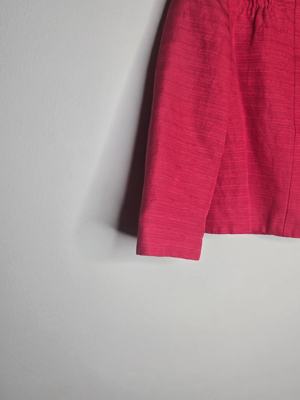 Tory Burch Fuchsia Textured Cropped Jacket 3/4 Sleeve Size 6
